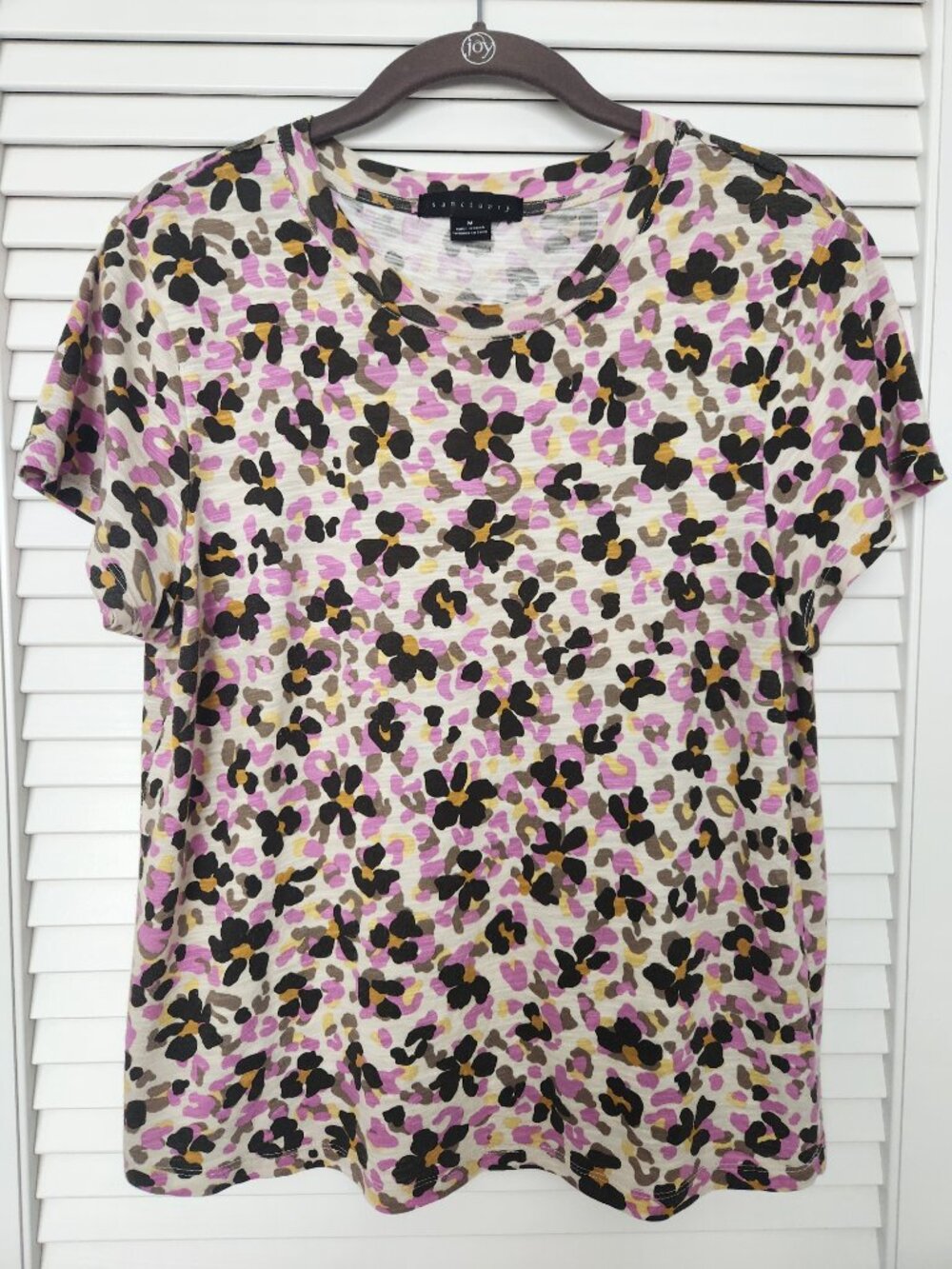 Sanctuary Perfect Tee in green/pink floral  - Medium